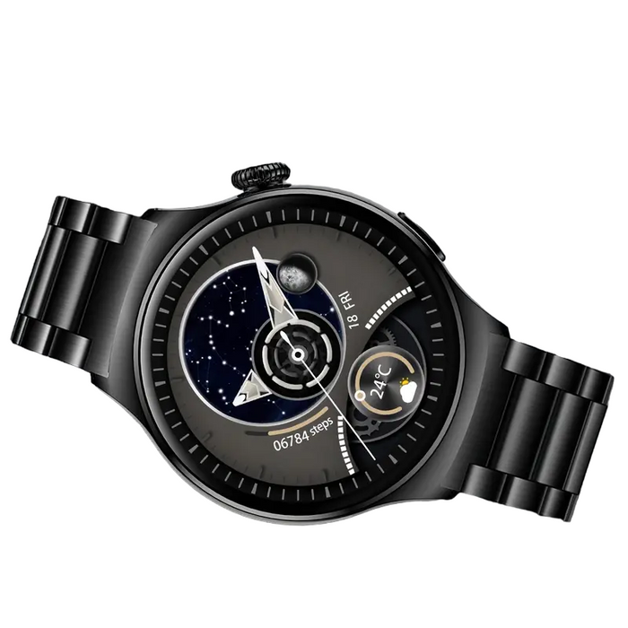 Montre connectée de sport à grand écran pour homme, noire