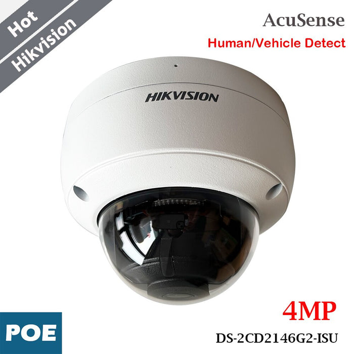 Hikvision DS-2CD2146G2-ISU 4 MP AcuSense PoE Dome IP Camera, 2.8 mm