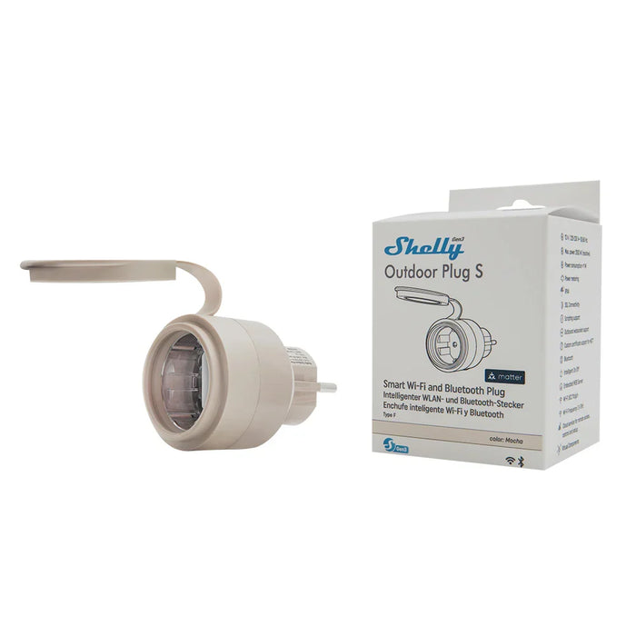 Shelly Outdoor Plug S Gen3 — Enchufe WiFi para Exteriores