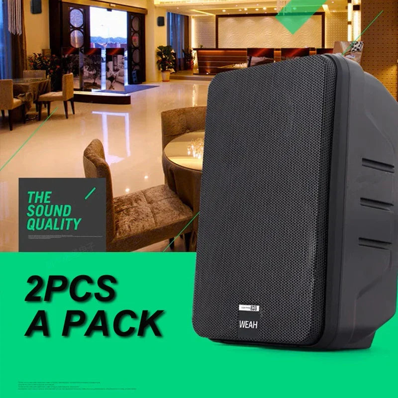 Pair of black 100 W 5-inch bookshelf speakers