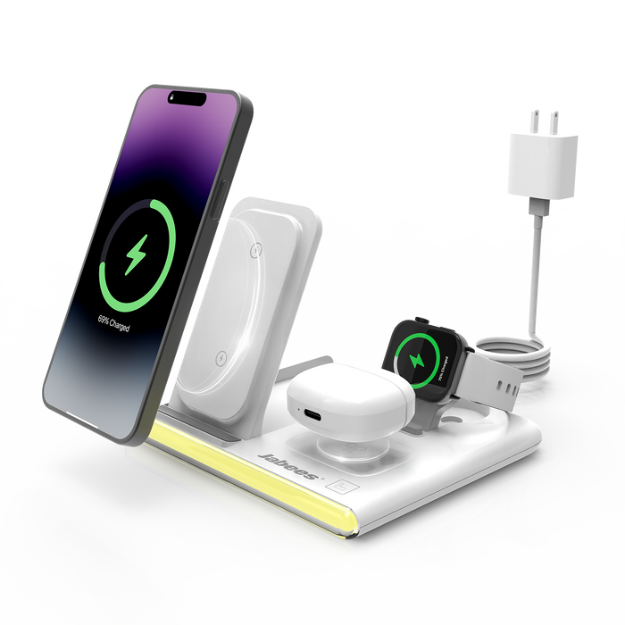 Jabees PowerGlow: estação de carga sem fios dobrável 4 em 1 com LED