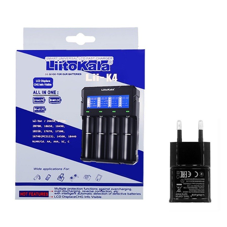 Carregador inteligente de baterias LiitoKala Lii-K4