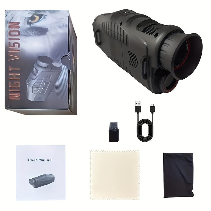 Monóculo infravermelho com zoom digital 10× e luz LED