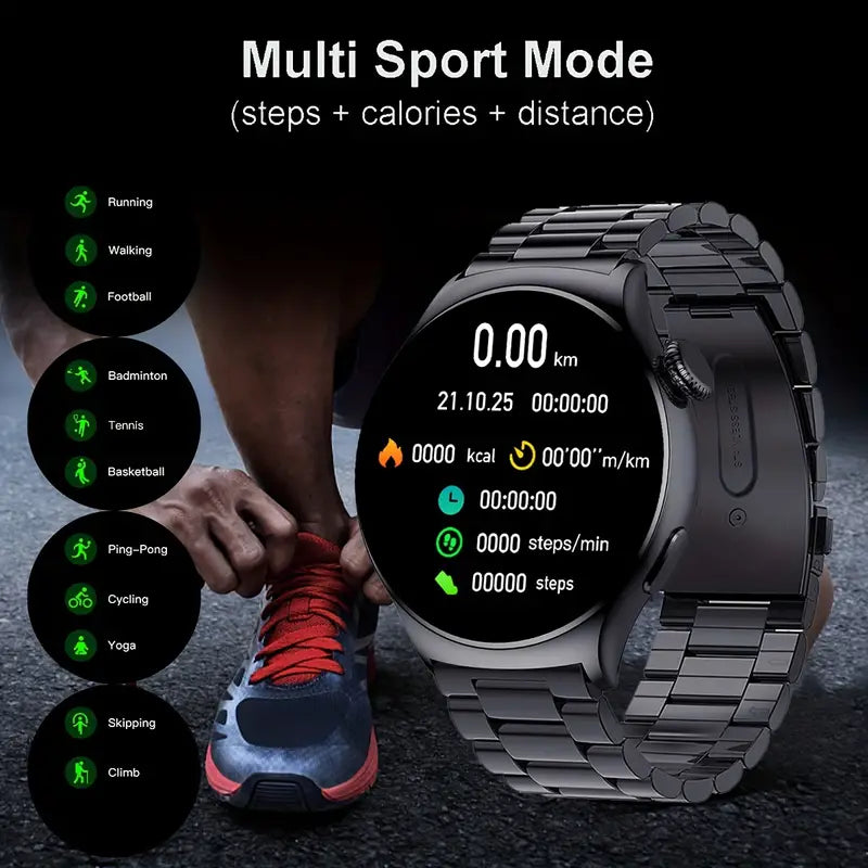 Black men's large-screen sports smartwatch