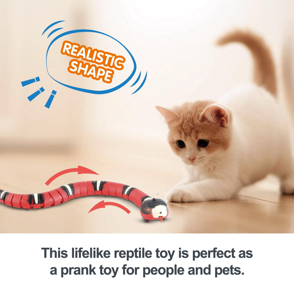 Brinquedo automático de cobra com sensor para animais de estimação