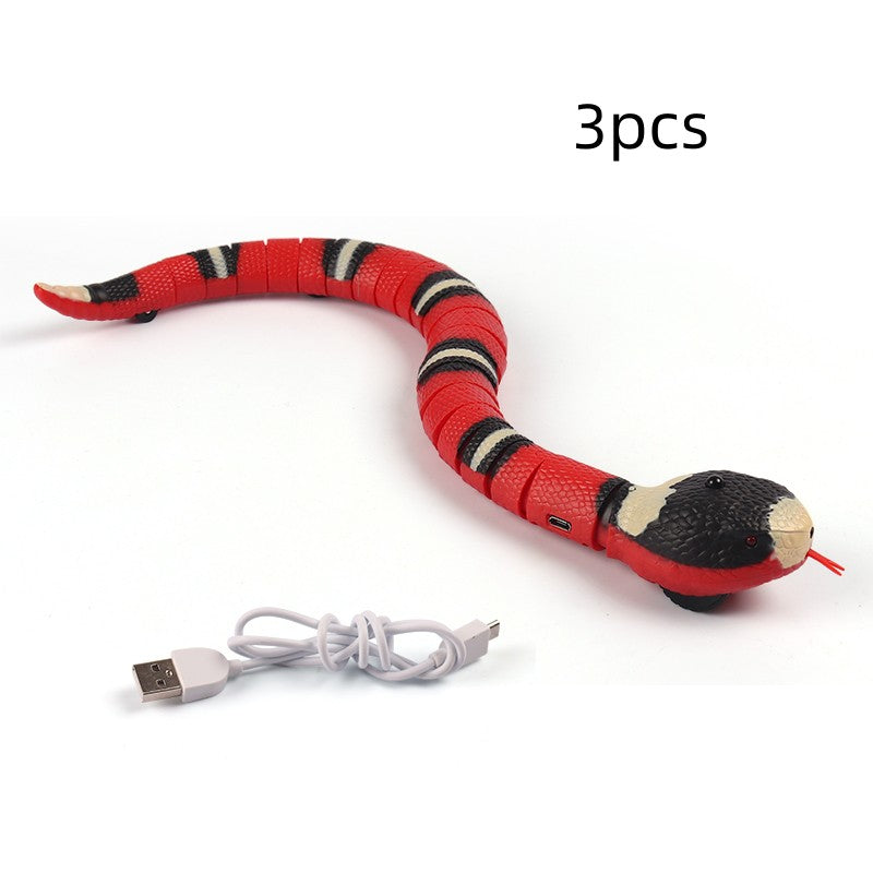 Brinquedo automático de cobra com sensor para animais de estimação