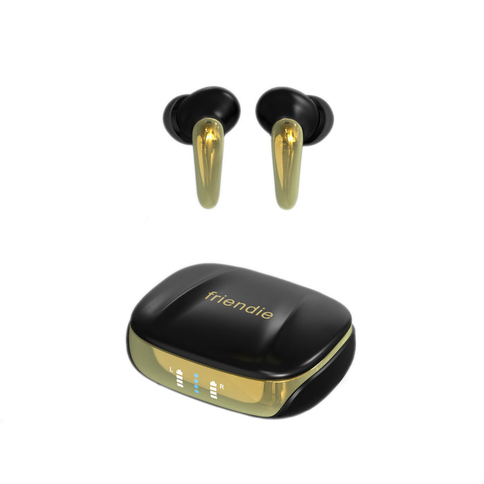 Auriculares AIR Focus ANC com cancelamento ativo de ruído, preto mate e dourado