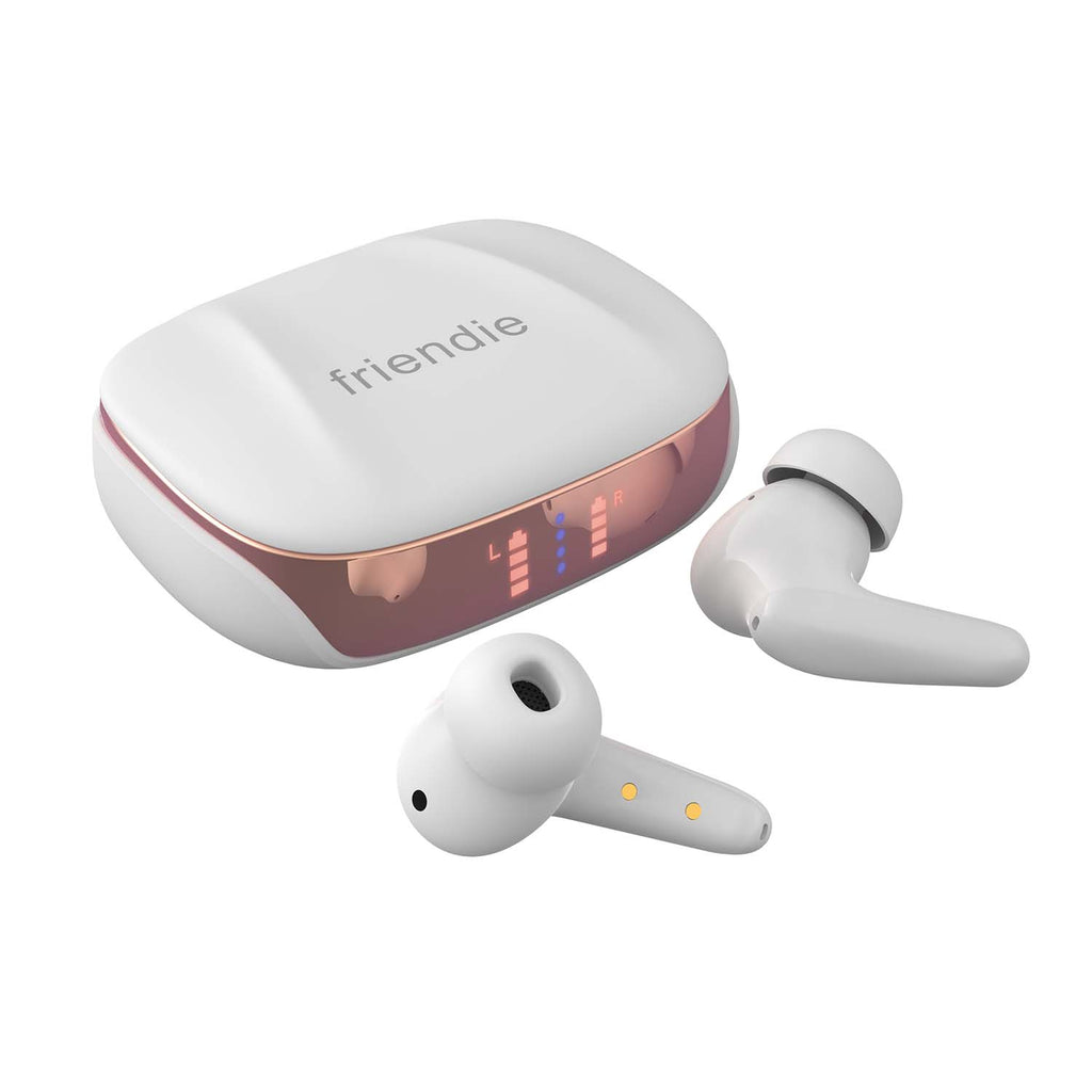 Auriculares sem fios AIR Focus ANC, branco pérola e ouro rosa