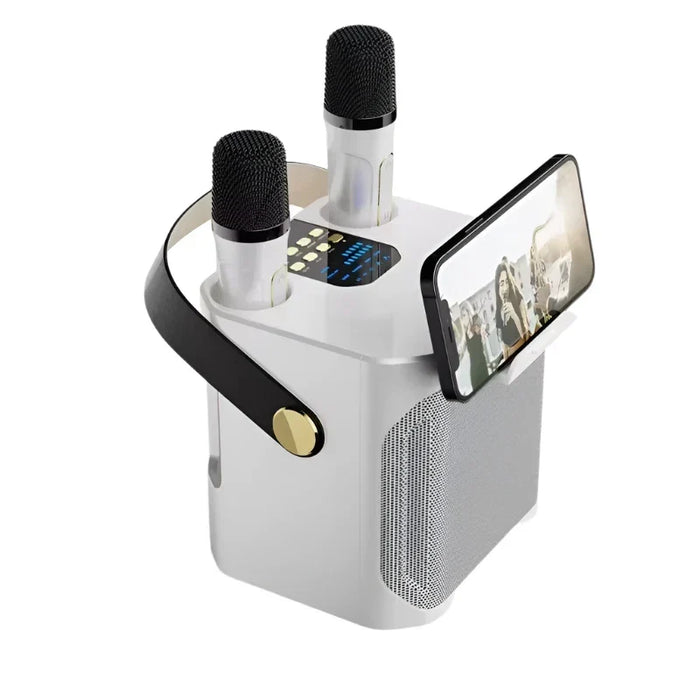 Bluetooth 5.3 Karaoke Speaker with Two Microphones and 3000 mAh Battery