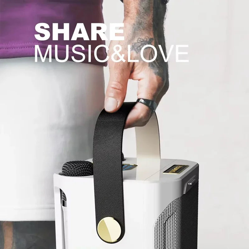 Enceinte Bluetooth de karaoké haute puissance avec deux microphones