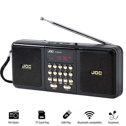 Enceinte portable avec Bluetooth et radio FM, noire