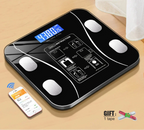 Balança inteligente Bluetooth de gordura corporal, preta