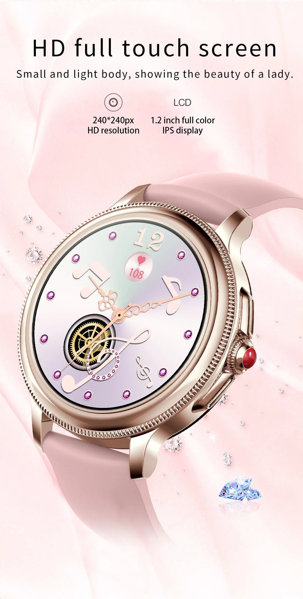 Women's smartwatch with Bluetooth calling