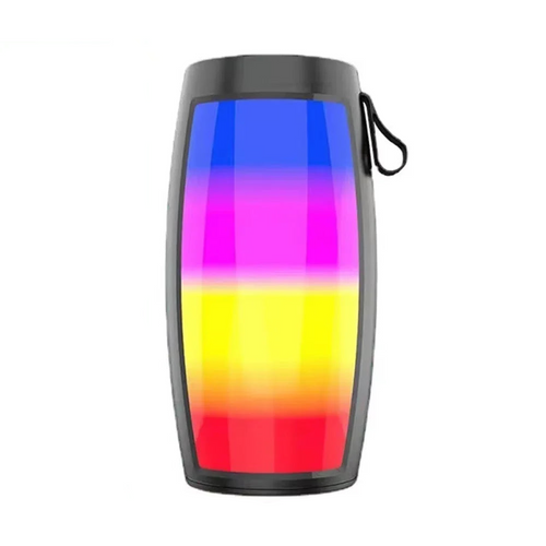 Coluna com iluminação LED e graves potentes, preta