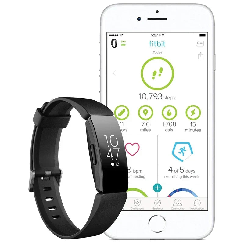 Bracelet connecté de santé et d'activité physique, noir