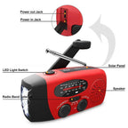 Solar hand-crank emergency radio