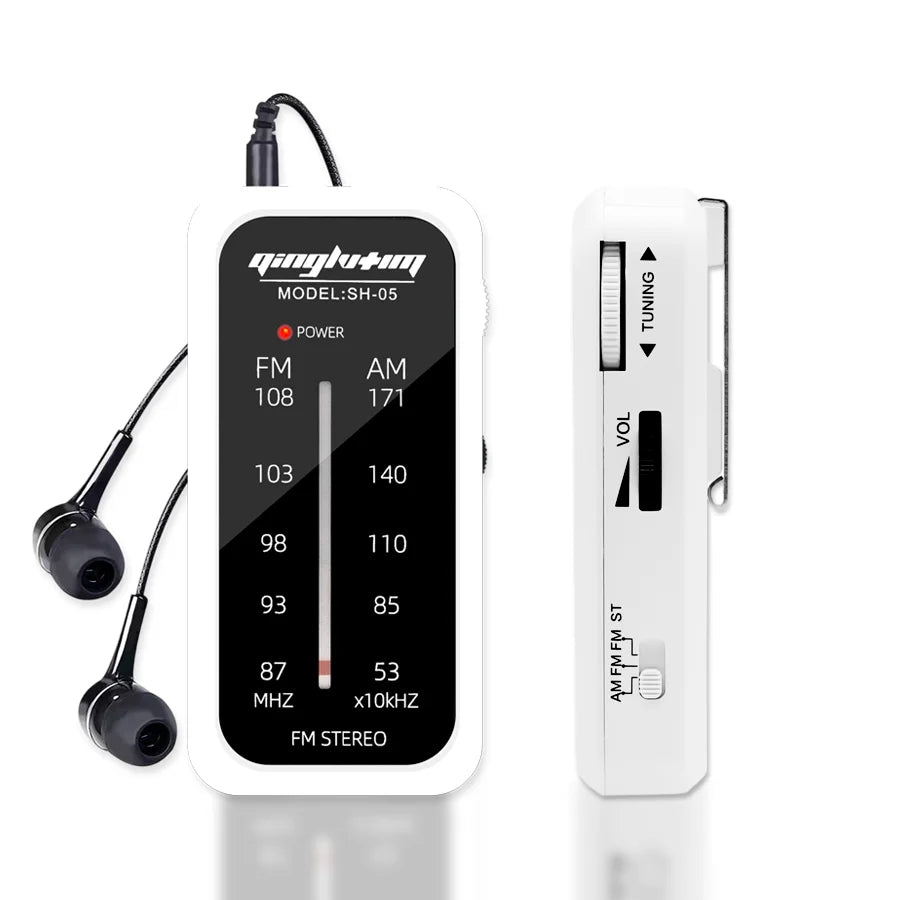 Rádio portátil multibanda compacto, branco