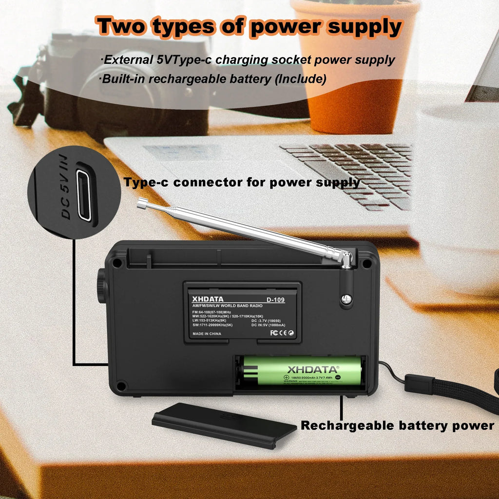 Stereo Digital Portable Radio Black-3