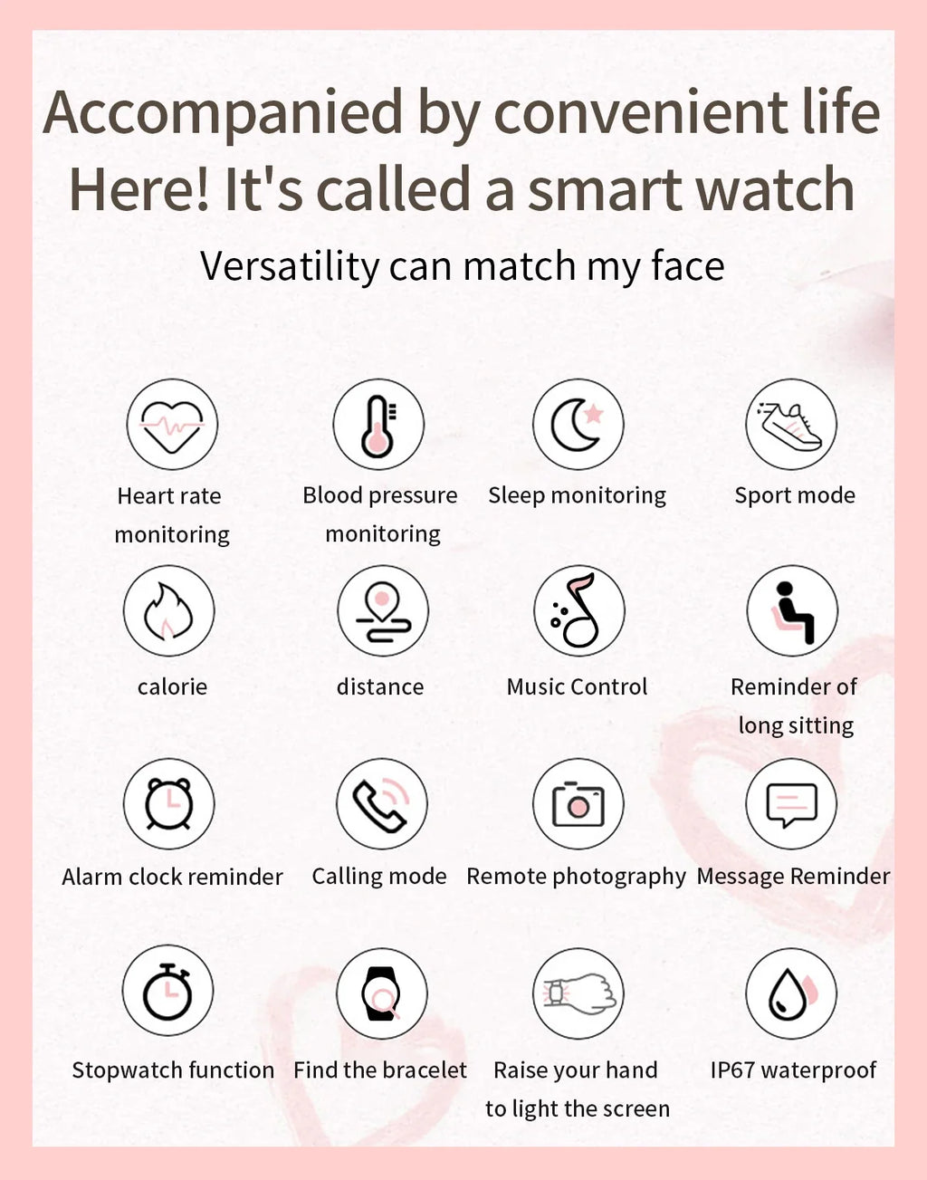 Women's smartwatch with Bluetooth calling