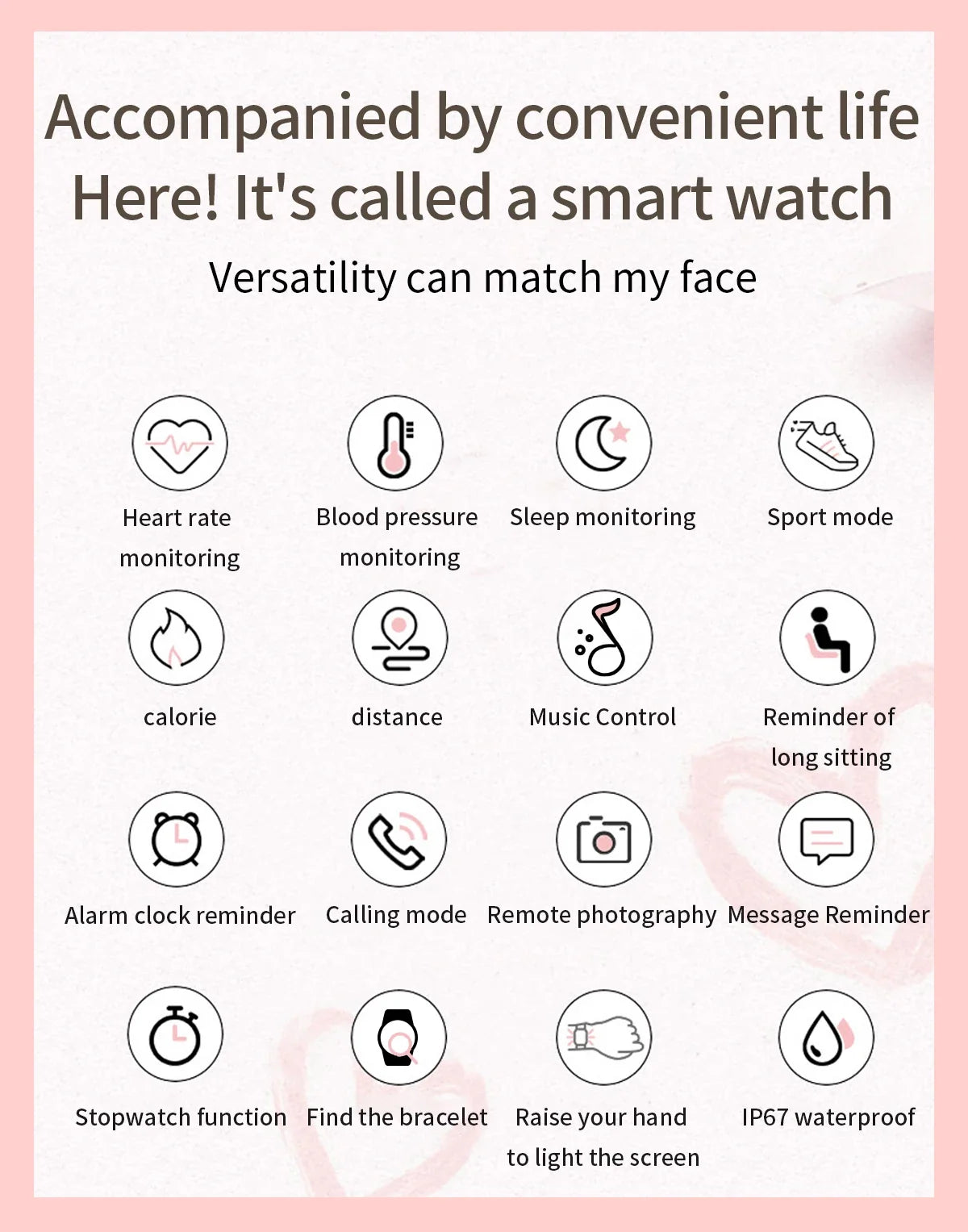 Women's smartwatch with Bluetooth calling