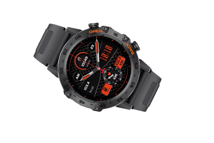 Montre connectée Bluetooth pour homme, noire