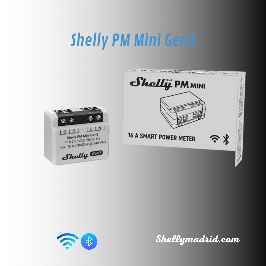 Shelly PM Mini Gen3 — Medidor de Potencia WiFi Gen3 Compacto