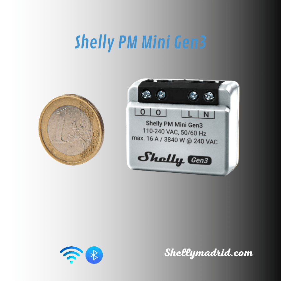 Shelly PM Mini Gen3 — Medidor de Potencia WiFi Gen3 Compacto