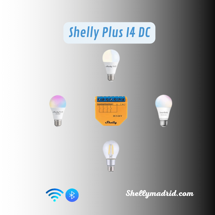 Shelly Plus I4 DC — Controlador WiFi de 4 Entradas en Corriente Continua