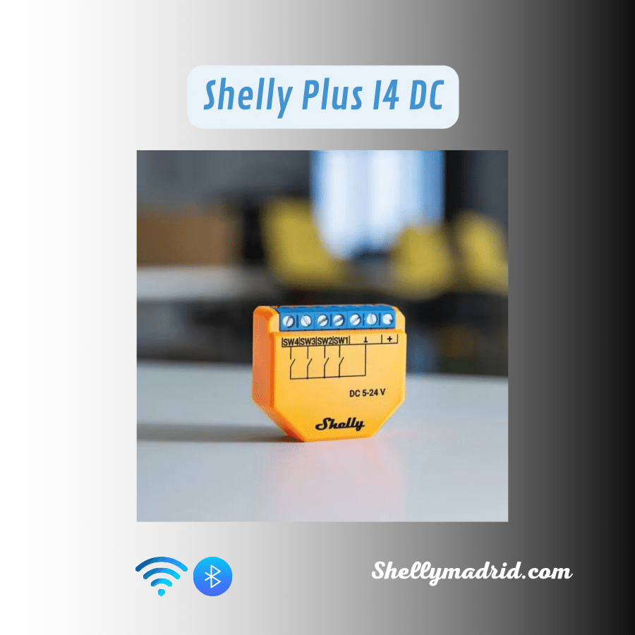 Shelly Plus I4 DC — Controlador WiFi de 4 Entradas en Corriente Continua
