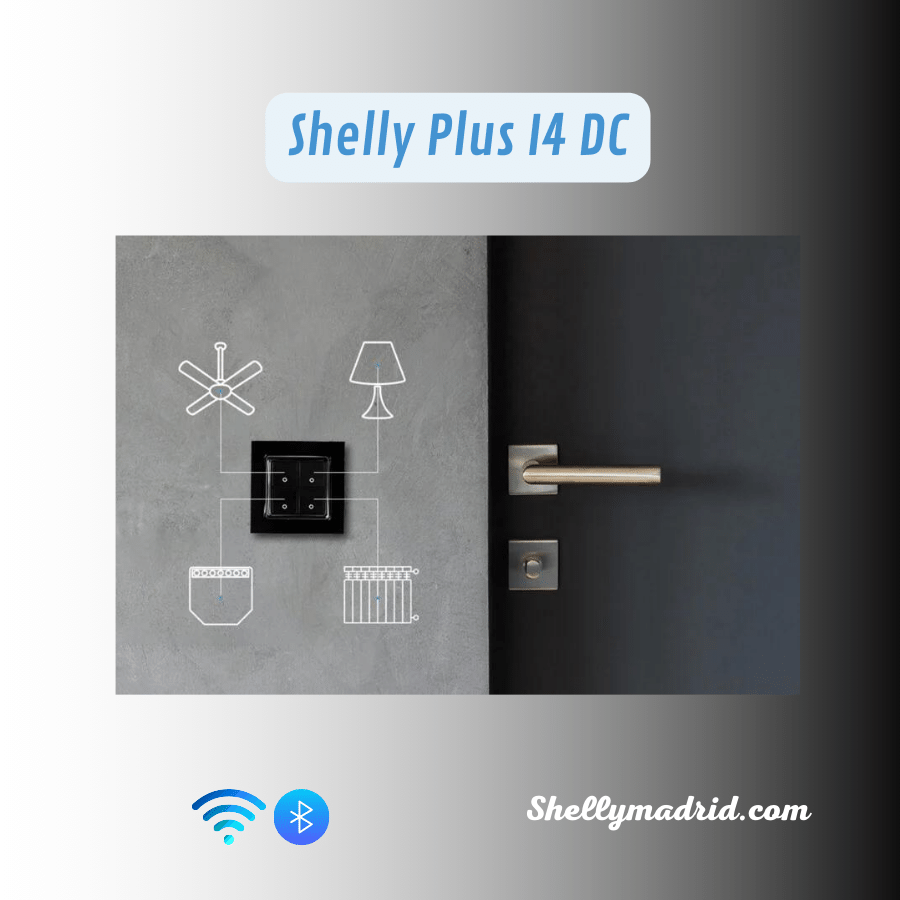 Shelly Plus I4 DC — Controlador WiFi de 4 Entradas en Corriente Continua