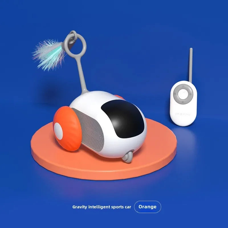 Carro de brinquedo inteligente para gatos com comando à distância