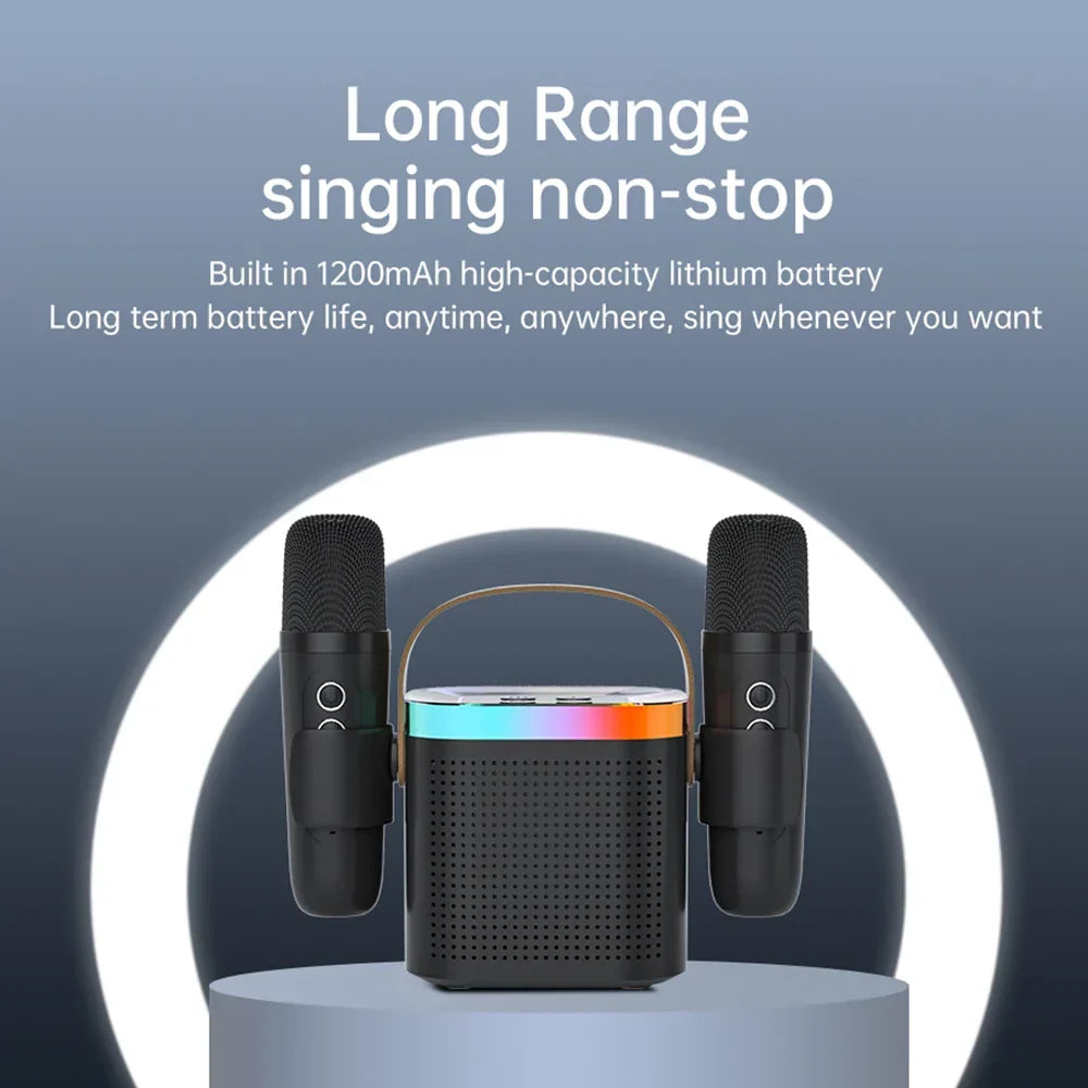 Sistema de karaoke Bluetooth portátil com microfones