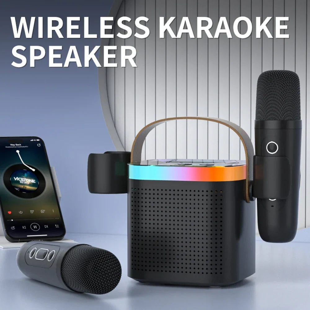 Sistema de karaoke Bluetooth portátil com microfones
