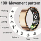 Bague connectée d’activité physique avec boîtier de charge, dorée
