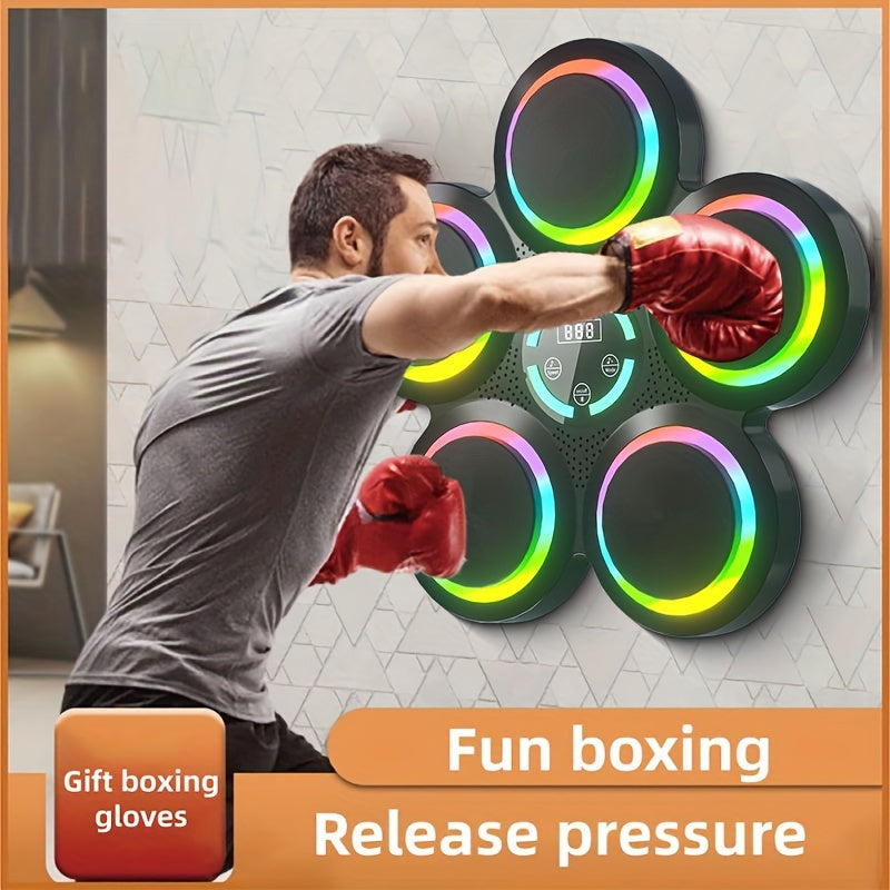 Alvo de boxe musical inteligente com luvas