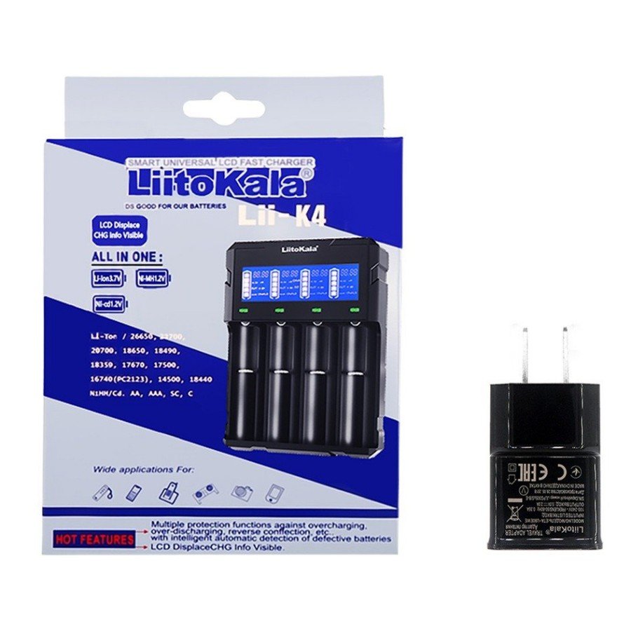 Carregador inteligente de baterias LiitoKala Lii-K4