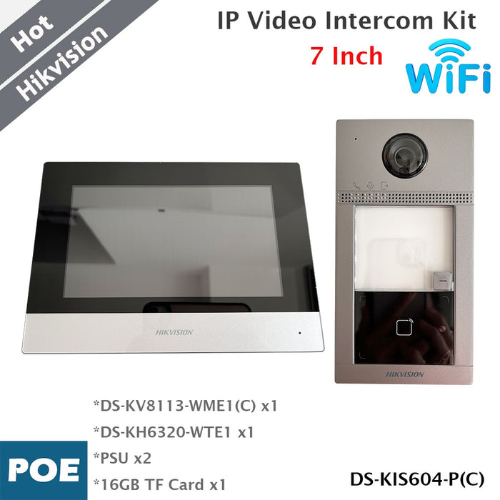 Hikvision DS-KIS604-P(C) IP Video Intercom Kit with 7-inch Touchscreen