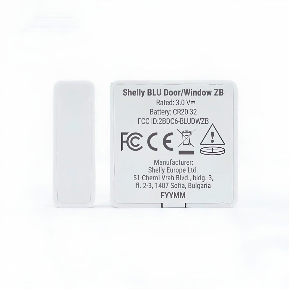 Shelly BLU Door/Window ZB Blanco — Sensor Zigbee de Puerta y Ventana